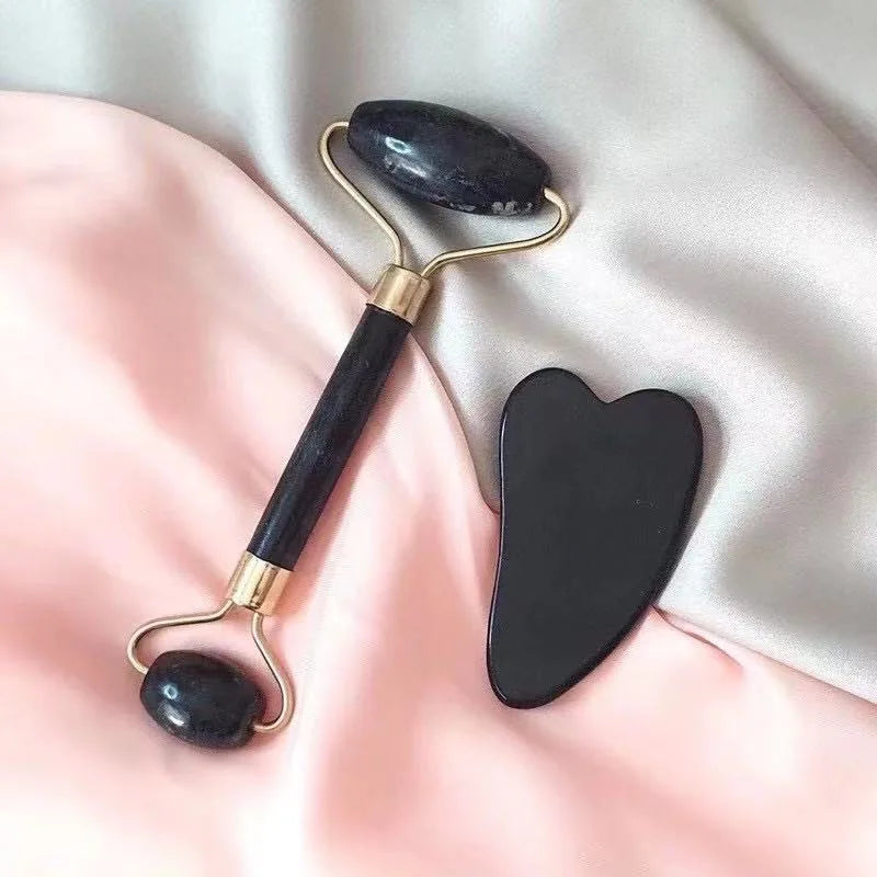 Massageador Rejuvenescedor Pedra de Jade + Pedra Gua Sha
