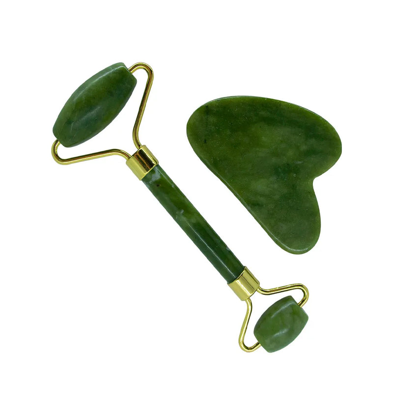 Massageador Rejuvenescedor Pedra de Jade + Pedra Gua Sha